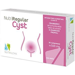NUTRILEYA NutriRegular Cyst, 20 Capsule Naturali - Per il Benessere del Tratto Genito-Urinario - Con Mirtillo Rosso, D-Mannosio e Propoli - Prodotto in Italia - Nutrileya