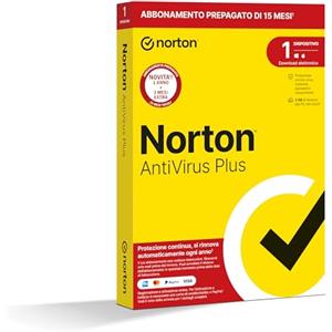 Norton Antivirus Plus 2024, 1 Dispositivo, Licenza di 15 mesi con rinnovo automatico, PC o Mac