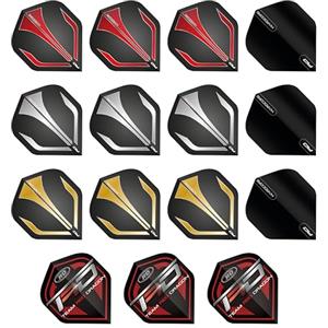 RED DRAGON 5 Set per pacco (15 freccette in totale) selezione di alette extra spesse assortite e cartella punteggio Red Dragon