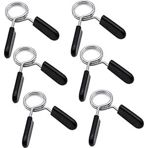 JiangLin 6 Pezzi per Bilanciere con Chiusura a Molla, Morsetti per Bilanciere, Chiusura a Molla in ABS, per Sollevamento Pesi, Allenamento di Forza, Fissaggio a Manubri Corti, 25 mm