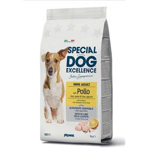 Monge Special Dog Excellence Mini Adult Pollo - Alimento Completo per Cani Adulti di Taglia Piccola con Riso e Semi di Lino - 3 kg