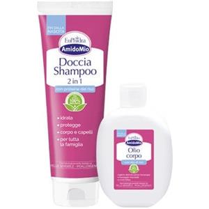 Euphidra AmidoMio Cofanetto Coccole Nanna - Olio Corpo 200 ml e Doccia Shampoo 250 ml per Neonati