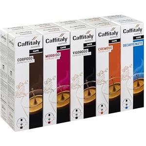 Caffitaly Capsule Originali, Variety Pack con 100 Capsule Caffè per Macchine Originali Caffitaly, Caffè Corposo, Morbido, Vigoroso, Cremoso, Decaffeinato