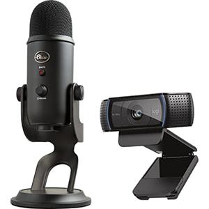 Logitech for Creators Blue Microphones Yeti e Logitech C920 HD Pro - Kit webcam e microfono per un audio e un look professionali per videoconferenze, lavoro da casa, Zoom, PC e Mac