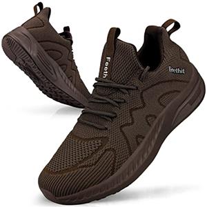 Feethit Scarpe Running Corsa Ginnastica Uomo, Sneakers Camminata Casual Jogging Trekking Tennis Outdoor Fitness Sportive Palestra da Lavoro Traspiranti Marrone 40 EU