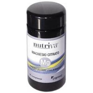 Nutriva Magnesio Citrato 50 Compresse - Integratore Alimentare Senza Zuccheri e Lattosio per Energia e Benessere Muscolare