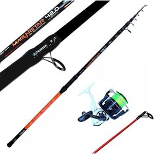 Pescasubito.com Combo Canna Surf Casting 4.20m 200g + Mulinello Pesca Spiaggia Mare Scogliera