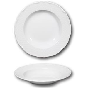 SATURNIA Piatto Malaga Bianco Fondo Ø 23 cm - Porcellana Dura, Lavabile in Lavastoviglie, Adatto per Microonde