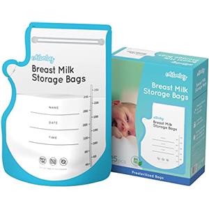 Edibaby, Sacchetti Latte Materno, Confezione da 100, per Tiralatte, Sterilizzati, senza BPA, per Congelare, Conservare