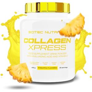 Scitec Nutrition Collagen Xpress - Bevanda in polvere con 15g di collagene, acido ialuronico e vitamina C, senza zuccheri e glutine, gusto Ananas, 475 g