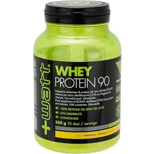 +Watt Whey Protein 90 - Proteine del Siero del Latte al 90% - Formato: 250 g - Gusto: Vaniglia