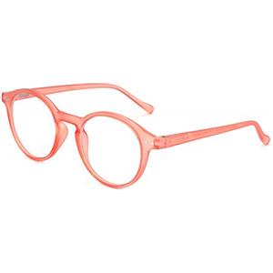 ZENOTTIC Occhiali da Lettura Presbiopia Anti Luce Blu con Lenti Antiriflesso Uomo e Donna Leggero Telaio Rotondo Vintage Rosso Cristallo 0.0x