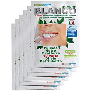 Blancodent 2 Buste + 2 Vasetti, Dentifricio in Polvere Senza Fluoro, Naturale, Sbiancante, Alcalinizzante per Denti Bianchi e Gengive Sane