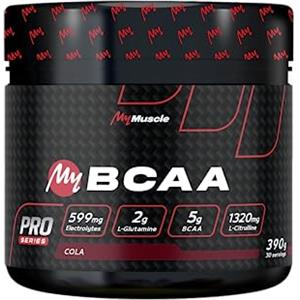 MyMUSCLE - My BCAA - Aminoacidi BCAA in Polvere con Etichetta Kyowa Quality® + L-Glutammina + L-Citrullina + Elettroliti - Cola 390g - 30 Porzioni