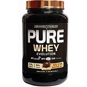 BIO-EXTREME SPORT NUTRITION PURE WHEY EVOLUTION - Sieroproteine del latte isolate e concentrate con glutammina e aminoacidi essenziali - 900 g (Wafer nocciola)