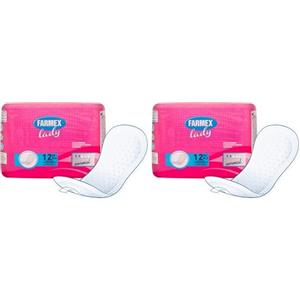 Farmex Lady - Assorbente Odor Control per Incontinenza Leggera, Assorbenza NORMAL - Latex-Free, Traspirante e Anallergico - Delicato ed Asciutto sulla Pelle - 12 pezzi (Confezione da 2)
