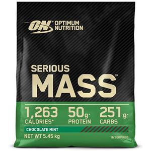 Optimum Nutrition Serious Mass Proteine in Polvere ad Alto Contenuto Calorico per Aumento Peso, con 25 Vitamine e Minerali, Creatina Monoidrato e Glutammina, Gusto Cioccolato e Menta, 16 Dosi, 5,45 kg