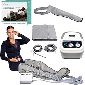 Edicare, Pressoterapia per Casa, Linfodrenaggio, Professionale, Apparecchio Massaggiatore, Gambe e Piedi, Anticellulite, 6 Camere d'aria (Dispositivo, gambali, addome e 1 braccio)