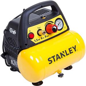 Stanley DN 200/8/6 - Compressore aria elettrico portatile monofase, oil-less - Motore 1.5 HP - 6 lt