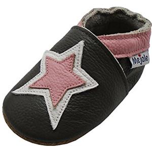 Mejale Baby shoes - La prima scarpa da camminatore, Dunkelgrau Rosa Sterne,