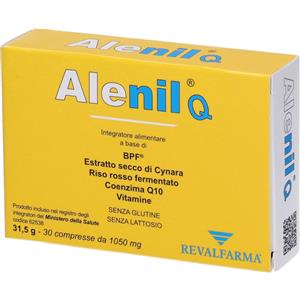 Revalfarma Alenil Q - Integratore alimentare con Bergamotto, Carciofo, Riso Rosso Fermentato e Vitamine B ed E - 30 Compresse