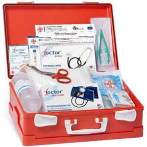 AIESI Cassetta pronto soccorso allegato 1 in plastica rigida con supporto completa