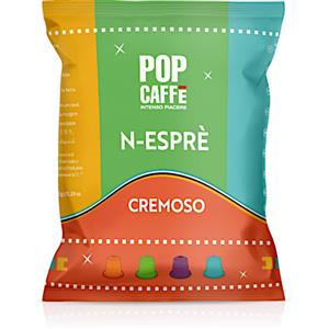 Pop Caffè N-Espré Cremoso - Capsule Compatibili Nespresso, 100 Capsule con Sapore Forte e Aromi di Mandorle Tostate