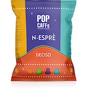 Pop Caffè N-Espré Deciso - Capsule Compatibili Nespresso - Miscela Forte con Robusta e Arabica - Confezione da 100 Capsule