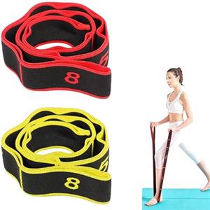 Rairsky 2 Pezzi Fasce Elastiche Fitness, Band Yoga Stretching Band 8 Loop Elastico Danza, Elastico Pilates Con Più Anelli, Bande Elastiche, Banda Elastica Pilates Per Yoga, Fitness, Danza, Ginnastica