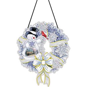 Starnearby Diamond Painting Ghirlanda Natale Fai da te Ghirlanda Natalizia Diamond Painting Pittura Diamante Ghirlanda da Appendere Corona Natalizia per Porta Decorazione Natalizia 25x25 cm