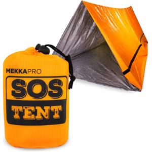 MEKKAPRO Tenda da Sopravvivenza per 2 Persone con Rivestimento Termico - Tenda di Emergenza Ultraleggera, Resistente all'Acqua e al Vento - Tenda da Campeggio, Escursione e Attività all'Aria Aperta