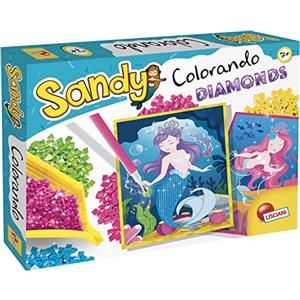 Lisciani Sandy Colorando Diamonds - Tele Disegnate Adesive con Diamantini Colorati per Sviluppare Creatività e Manualità