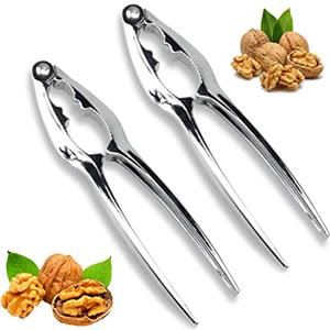 HELOVGE Schiaccianoci, 2 Pezzi schiaccianoci Inox, Schiaccianoci in Metallo,Noce Pinze, Noce Pinze, Noce Cracker, Pecan Cracker, per Noce Pecan Mandorle Pistacchi