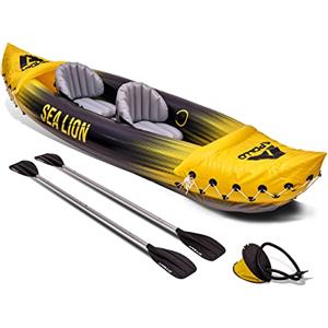 Apollo Kayak Sea Lion | Kayak Gonfiabile 2 Posti, Super Capiente 312 x 91 x 51 cm | Canoa Stabile e Leggera | Comodo e Maneggevole per 2 Persone | Set Completo Pronto all'Uso
