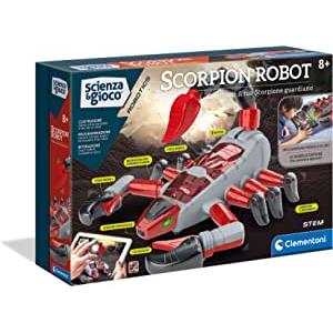 Clementoni Scorpion Robot - Set di Costruzioni con 6 Zampe Controllabili e Sensore a Infrarossi, per Bambini da 8 Anni