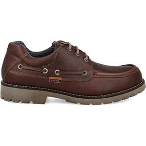 PAYMA - Scarpe da Barca Uomo in Pelle Idrorepellente. Membrana Impermeabile e Traspirante. Fatto in Spagna. Mocassini Invernali. Suola in Gomma. Chiusura con Lacci. Colore: Marrone. Taglia EU 42