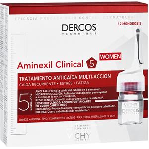 VICHY DERCOS Aminexil Trattamento Anti-Caduta Donna 12 Fiale 6ml - Multi-Azione per Capelli Più Spessi e Densi