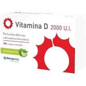 Metagenics Vitamina D 2000 U.I. - 168 Compresse Masticabili per Ossa e Sistema Immunitario