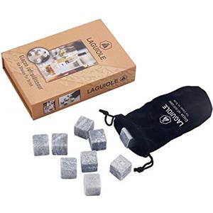 LAGUIOLE - Cubi di raffreddamento - Steatite naturale - Confezione regalo da 9 cubetti di ghiaccio - Ideale per Whisky o Rum - Migliore dei cubetti di ghiaccio d'acqua - Prodotto ecologico e durevole - pietra ollare - Grigio