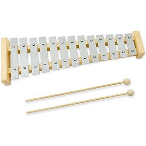 A-Star Xilofono Glockenspiel soprano a 13 note con tasti argentati e due fruste in legno - Diatonico 2 ottave da G5 a E6