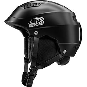 Findway Unisex Casco Sci, Casco da Sci per Uomo Donna Adolescenti Nero Adolescenti Regolabile, Caschettp per Sciare, Snowboard, Snow, L