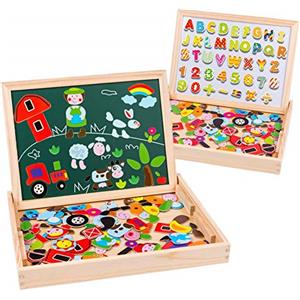 Uping Puzzle Magnetico Bambini Giochi Bambini 2 3 4 Anni Lavagna Magnetica Giochi Montessori Legno Regalo per Bambina Bambino 2 Anni 3 Anni 4 Anni