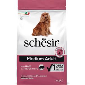 Schesir Dog Adult Medium Maintenance Prosciutto 3 kg - Crocchette monoproteiche cane - 1° ORDINE? fino al 20% di sconto
