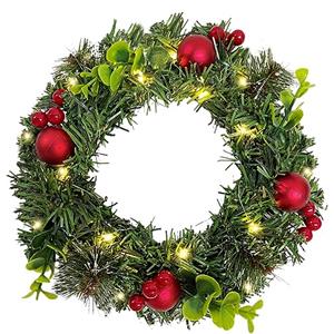 Oneshlee Ghirlanda Natalizia Per Porta D'ingresso Luminosa Led, Ghirlanda Natalizia Con Luci A Batteria, Ghirlanda Di Natale Per Scale, Decorazioni Natalizie Per La Casa Camino Finestre, Addobbi Esterno (20CM)