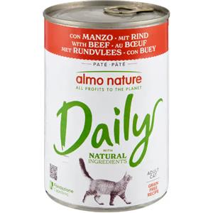 Almo Nature Daily Menu Cibo Umido Completo per Gatti Adulti al Manzo - 400 g - Senza Glutine e Cereali