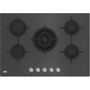 Beko Piano Cottura a Gas 5 Fuochi da 75 cm in Cristallo colore Zara Grey