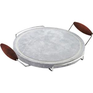 BISETTI Pietra ollare rotonda Ø 30 cm con telaio in cromato