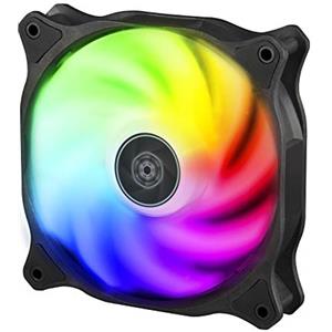 SilverStone Technology SilverStone SST-AB120R-ARGB - Air Blazer ventola di raffreddamento per computer 120 mm, idro-cuscinetto, lama trasparente con telaio nero, flusso d'aria, RGB orientabile