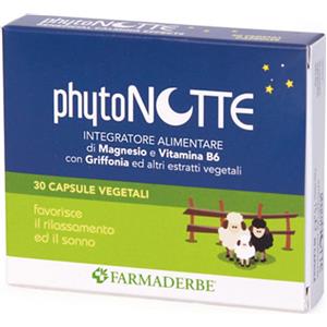 Farmaderbe Phytonotte Integratore Alimentare 30 Capsule Vegetali con Magnesio e Vitamina B6 per un Sonno Sereno