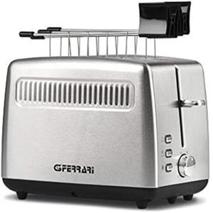 G3 Ferrari G10064 Tramezzo Tostapane, 850 W, Pinze Inox, 3 modalità di cottura, Timer con 6 livelli di cottura, Ampie fessure per toast farciti, Corpo acciaio Inox